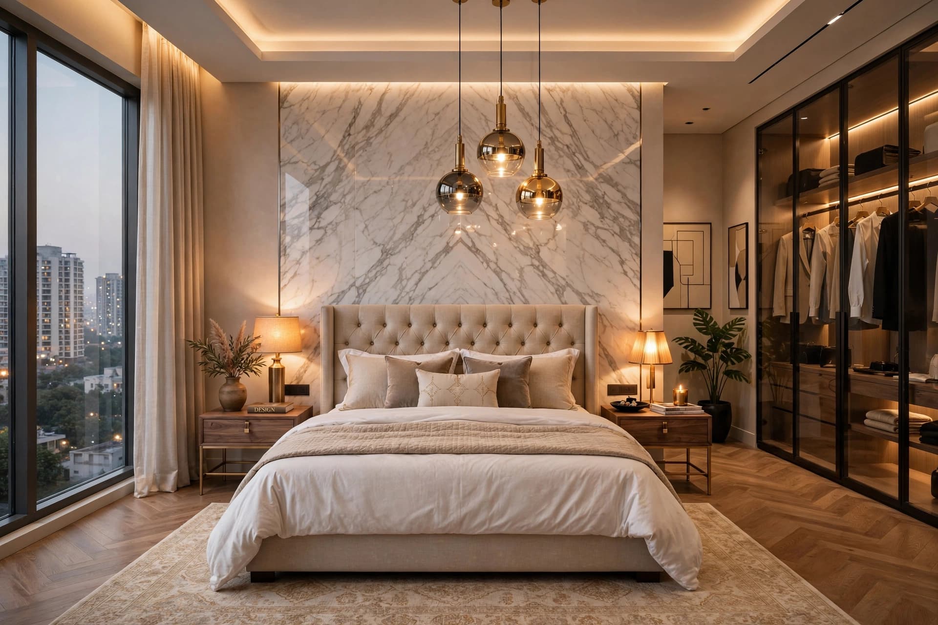 A WEDECOR4U bedroom interior with custom wardrobes