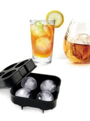 Ball Shape 4-Grid Silicone Ice Cube Mold
