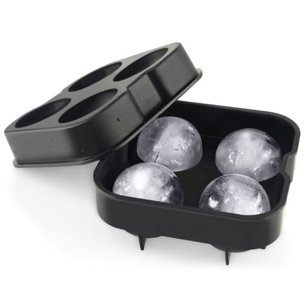 Ball Shape 4-Grid Silicone Ice Cube Mold