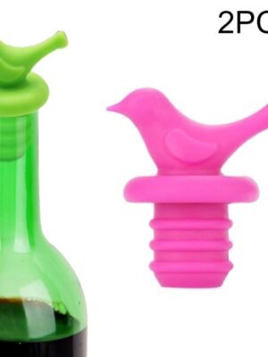 2pcs Creative Bird Style Silicone Wine Beer Condiments Bottle Stopper Random Color Delivery
