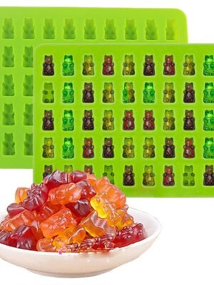 2 PCS 50 Holes Small Bear Chocolate Tray Silicone Mold Cookie Mold Candy Mold, Random Color Delivery, Size: 19*13.7*1cm