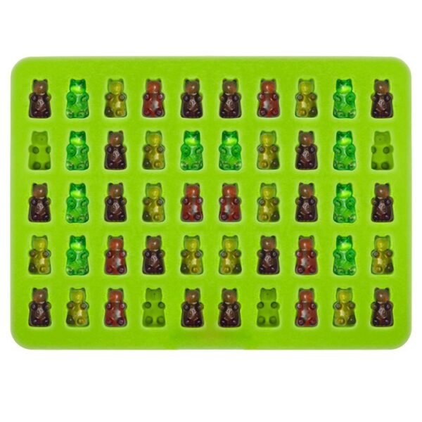 2 PCS 50 Holes Small Bear Chocolate Tray Silicone Mold Cookie Mold Candy Mold, Random Color Delivery, Size: 19*13.7*1cm