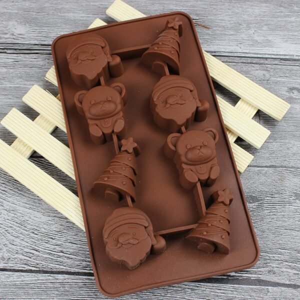 2 PCS Christmas Tree Santa Claus Chocolate Dessert Pastry Kitchen Baking Silicone Ice Lattice Mold