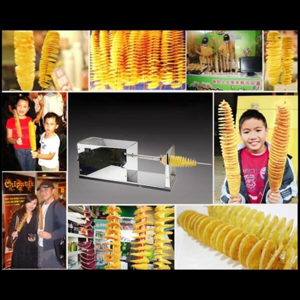 Stainless Steel Electric Tornado Potato Tower Crane, EU Plug