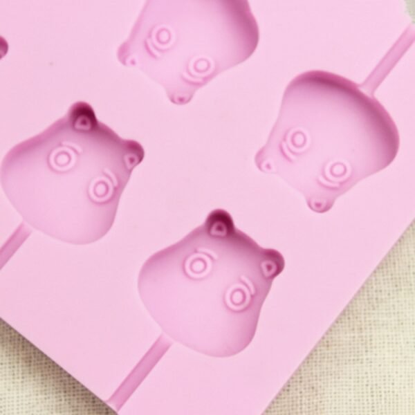12-Capacity DIY Silicone Chocolate Molds(Lollipop Shape), Cherry Blossoms Shape, Cow Shape, Lollipop Shape