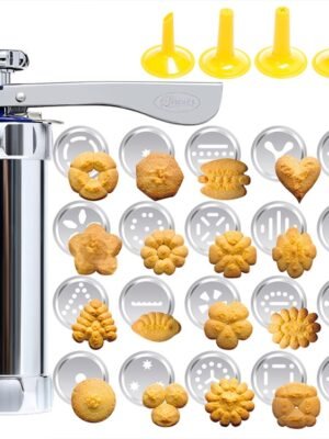 Multifunctional  Household Cookie Biscuit Machine Tool Mold Decorating Mounted DIY Baking with 20 Moulds & 4 Nozzles, Multi-function silver, Multi-function Green
