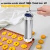 Multifunctional  Household Cookie Biscuit Machine Tool Mold Decorating Mounted DIY Baking with 20 Moulds & 4 Nozzles, Multi-function silver, Multi-function Green