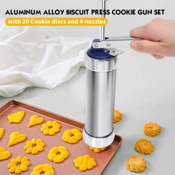 Multifunctional  Household Cookie Biscuit Machine Tool Mold Decorating Mounted DIY Baking with 20 Moulds & 4 Nozzles, Multi-function silver, Multi-function Green