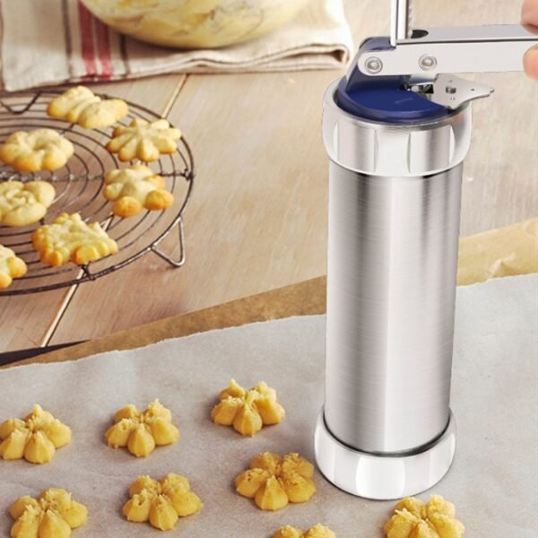 Multifunctional  Household Cookie Biscuit Machine Tool Mold Decorating Mounted DIY Baking with 20 Moulds & 4 Nozzles, Multi-function silver, Multi-function Green