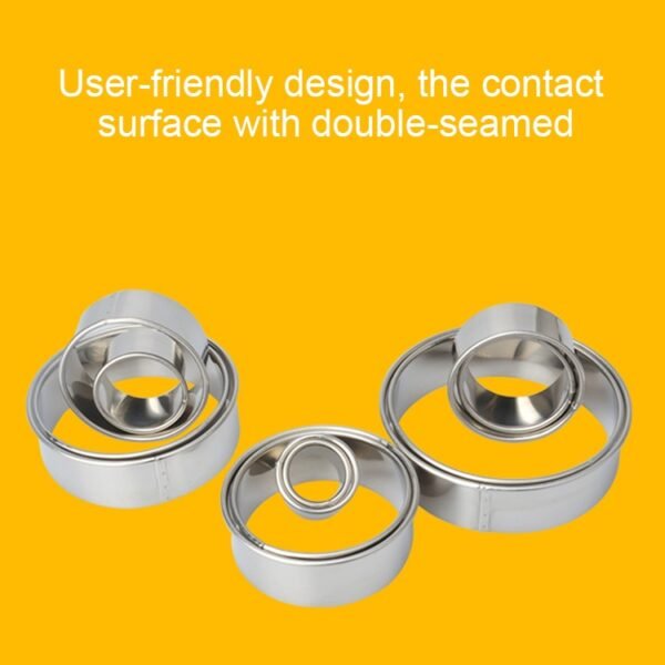 12 PCS / Set Stainless Steel Round Shape Cutting Mould Mousse Cake Doughnut Baking Tools