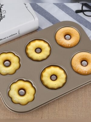 3 Flowers Type Donuts Cookie Mold Gold 6 Cups Cake Mold Baking Mold Cake Tools Bakeware Kitchen Accessories
