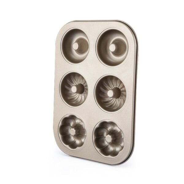 HC4103_1.jpg 3 Flowers Type Donuts Cookie Mold Gold 6 Cups Cake Mold Baking Mold Cake Tools Bakeware Kitchen Accessories