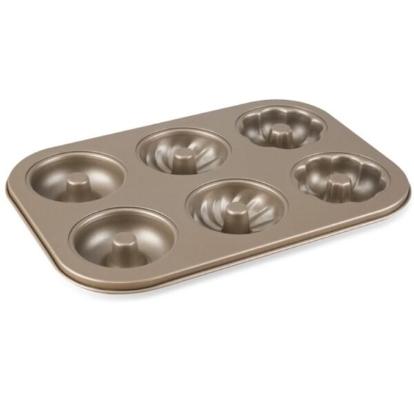 HC4103_2.jpg 3 Flowers Type Donuts Cookie Mold Gold 6 Cups Cake Mold Baking Mold Cake Tools Bakeware Kitchen Accessories