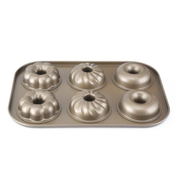 HC4103_3.jpg 3 Flowers Type Donuts Cookie Mold Gold 6 Cups Cake Mold Baking Mold Cake Tools Bakeware Kitchen Accessories