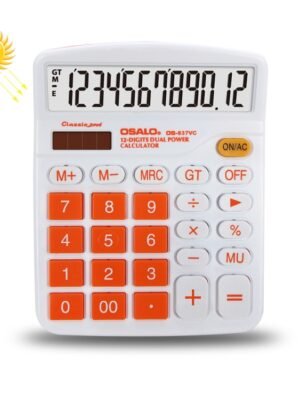 OSALO OS-837VC 12 Digits Colorful Desktop Calculator Solar Energy Dual Power Calculator