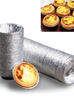 100pcs / Pack  Aluminum Foil Egg Tart Cup Cake Holder, Size: 7.5 x 4 x 2cm