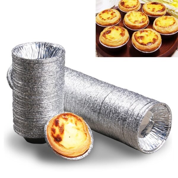 HC8317.jpg 100pcs / Pack Aluminum Foil Egg Tart Cup Cake Holder, Size: 7.5 x 4 x 2cm