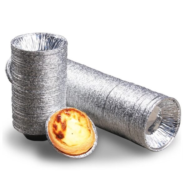 HC8317_1.jpg 100pcs / Pack Aluminum Foil Egg Tart Cup Cake Holder, Size: 7.5 x 4 x 2cm