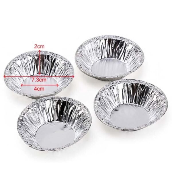 HC8317_2.jpg 100pcs / Pack Aluminum Foil Egg Tart Cup Cake Holder, Size: 7.5 x 4 x 2cm