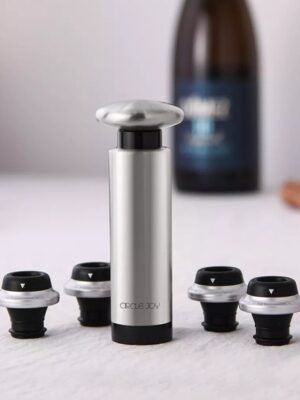 Original Xiaomi Youpin CircleJoy Stainless Steel Red Wine Preservation Stopper Set, Style: 4 Stoppers in One Pump