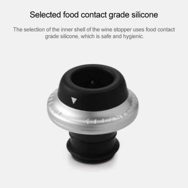 Original Xiaomi Youpin CircleJoy Stainless Steel Red Wine Preservation Stopper Set, Style: 4 Stoppers in One Pump