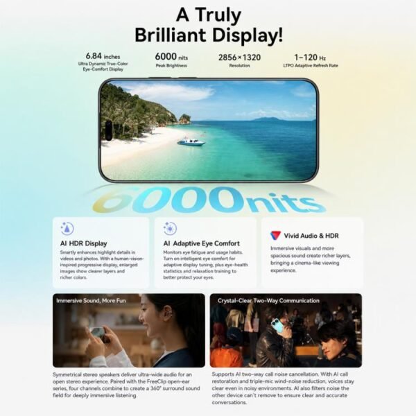 Huawei nova 16 Ultra, 12GB+256GB, Side Fingerprint Identification, 6.84 inch HarmonyOS 6.1 Kirin 9010S Octa Cora, NFC, OTG, Not Support Google Play, 12GB+256GB