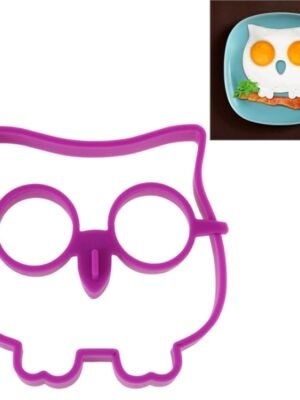Cartoon Owl Shape Egg Frying Ring Mold Silicone Egg Fried Mould Omelette Mold(Purple)