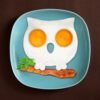 Cartoon Owl Shape Egg Frying Ring Mold Silicone Egg Fried Mould Omelette Mold(Purple)