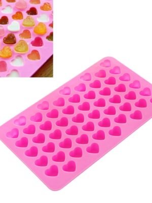 Creative Heart Shape 55-Grid Ice Cube Tray(Pink)