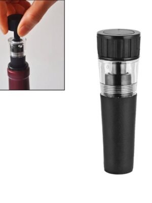 Reusable Vacuum Stopple Bottle Stopper Cork Plug for Wine Liquor(Black)