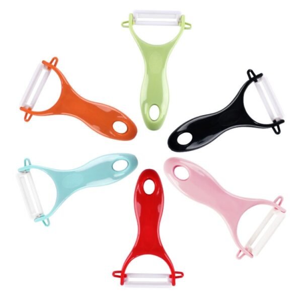 S-KA-0511RG-1.jpg T Shaped Ceramic Skin Peeler with Durable ABS Handle, Random Color Delivery, T Shaped Peel Knife