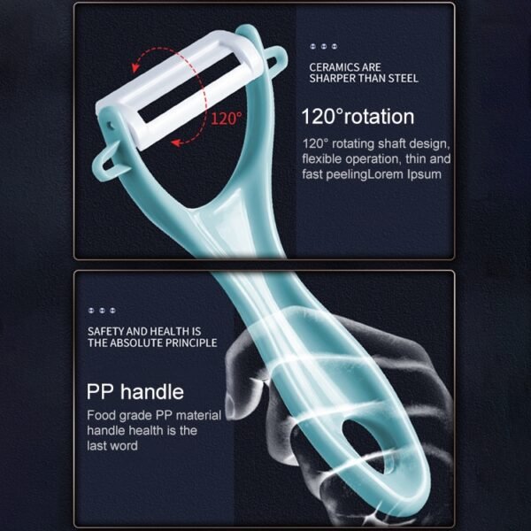 S-KA-0511RG_2.jpg T Shaped Ceramic Skin Peeler with Durable ABS Handle, Random Color Delivery, T Shaped Peel Knife
