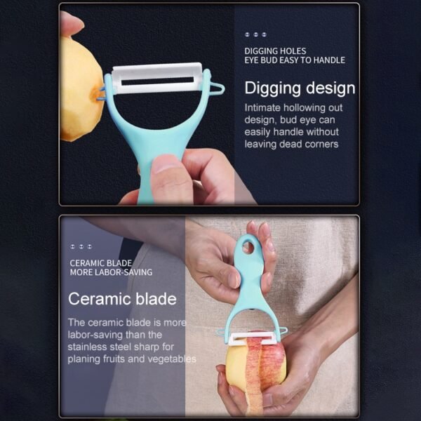 S-KA-0511RG_3.jpg T Shaped Ceramic Skin Peeler with Durable ABS Handle, Random Color Delivery, T Shaped Peel Knife