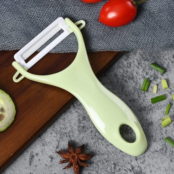 S-KA-0511RG_4.jpg T Shaped Ceramic Skin Peeler with Durable ABS Handle, Random Color Delivery, T Shaped Peel Knife