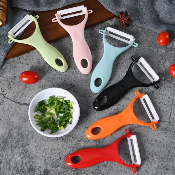 S-KA-0511RG_5.jpg T Shaped Ceramic Skin Peeler with Durable ABS Handle, Random Color Delivery, T Shaped Peel Knife