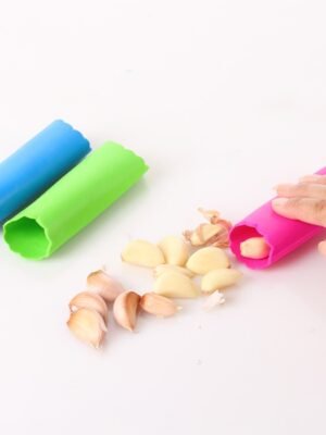 5 PCS Soft Resin Tube Shaped Reusable Magic Handheld Rolling Garlic Peeler Kitchen Tools (Random Color Delivery)