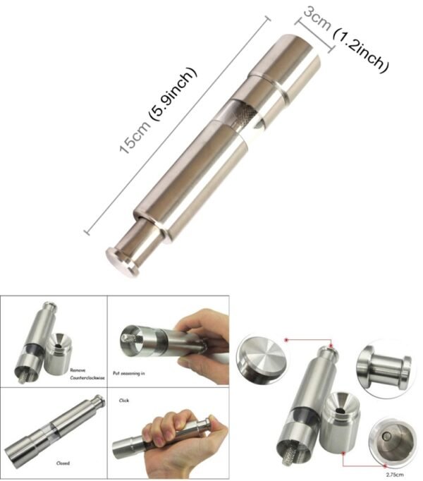 304 Stainless Steel Salt and Pepper Grinder / Mill(Silver)