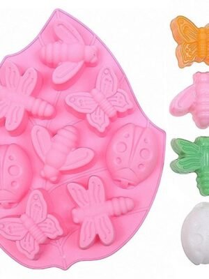 8-in-1 Insect Butterfly Dragonfly Beetle Shaped Silica Cake Mold
