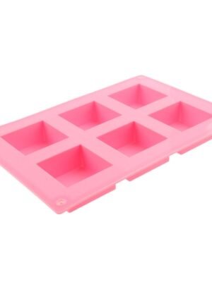 High Quality 6 Holes Square Shape Silicone Material Cake Mold