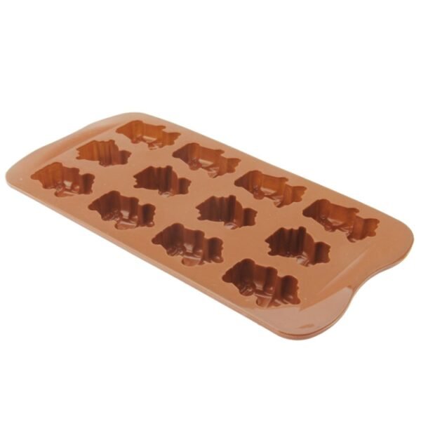S-KA-0887_3.jpg Lovely Robot Shape 12-Grid Ice Cube Tray(Brown)