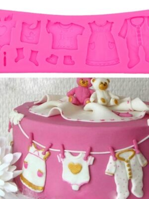 2 PCS Baking Mold Baby Shoes Fondant Cake Mold Kid Clothes Silicone DIY Chocolate West Point Mold
