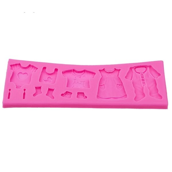 2 PCS Baking Mold Baby Shoes Fondant Cake Mold Kid Clothes Silicone DIY Chocolate West Point Mold