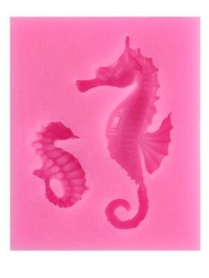 2 PCS Hippocampus DIY Modeling Mold Fondant Silicone Cake Chocolate Mold Baking Tool, Hippocampus Shape(Pink), Hippocampus Shape(Gray)