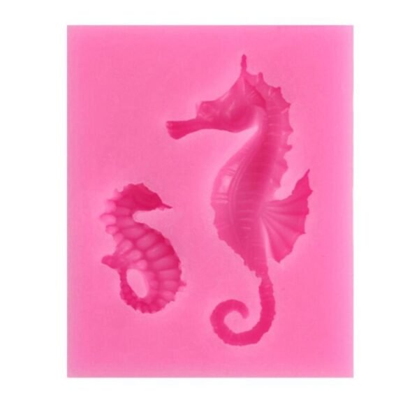 TBD0108694501A_1.jpg 2 PCS Hippocampus DIY Modeling Mold Fondant Silicone Cake Chocolate Mold Baking Tool, Hippocampus Shape(Pink), Hippocampus Shape(Gray)