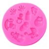2 PCS Baby Hand Foot Shape DIY Mold Fondant Silicone Cake Chocolate Mold Baking Tool