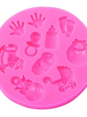 2 PCS Baby Hand Foot Shape DIY Mold Fondant Silicone Cake Chocolate Mold Baking Tool