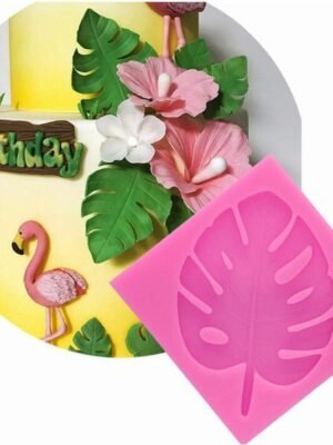 2 PCS DIY Tree Leaf Fondant Mould Chocolate Cake Decorating Mould, Tree Leaf Shape(Pink), Tree Leaf Shape(Gray)