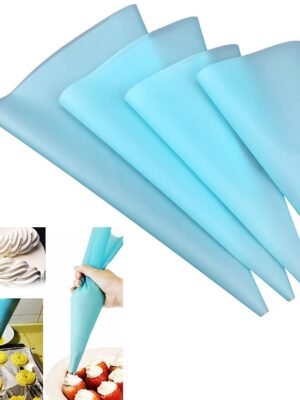 4 PCS Silicone Icing Piping Cream Pastry Bag Nozzle DIY Cake Decorating Tools, Cream Pastry Bag(Blue), Cream Pastry Bag(White), Cream Pastry Bag(Pink), Cream Pastry Bag(Green)