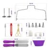 106 in 1 Cake Turntable Set Stainless Steel Decorating Mouth Cake Decorating Baking Tool, 106 PCS/Set Purple, 106 PCS/Set Blue