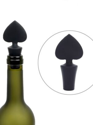 Silicone Wine Stopper Poker Series Wine Stopper, 12 PCS Peach Heart Shape, 12 PCS Poker Shape, 12 PCS Black Plum Shape, 12 PCS Red Square Shape